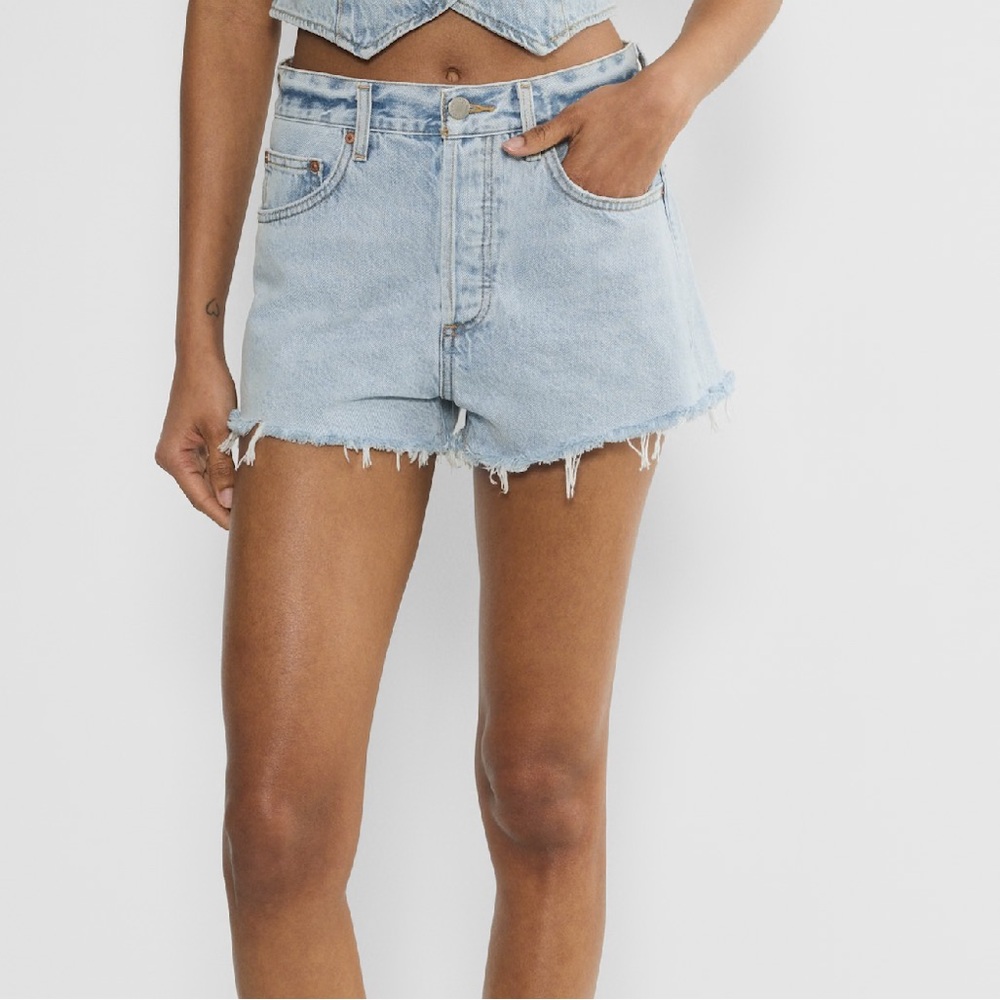 Aritzia Denim Forum The Ex Boyfriend shorts Light Blue
